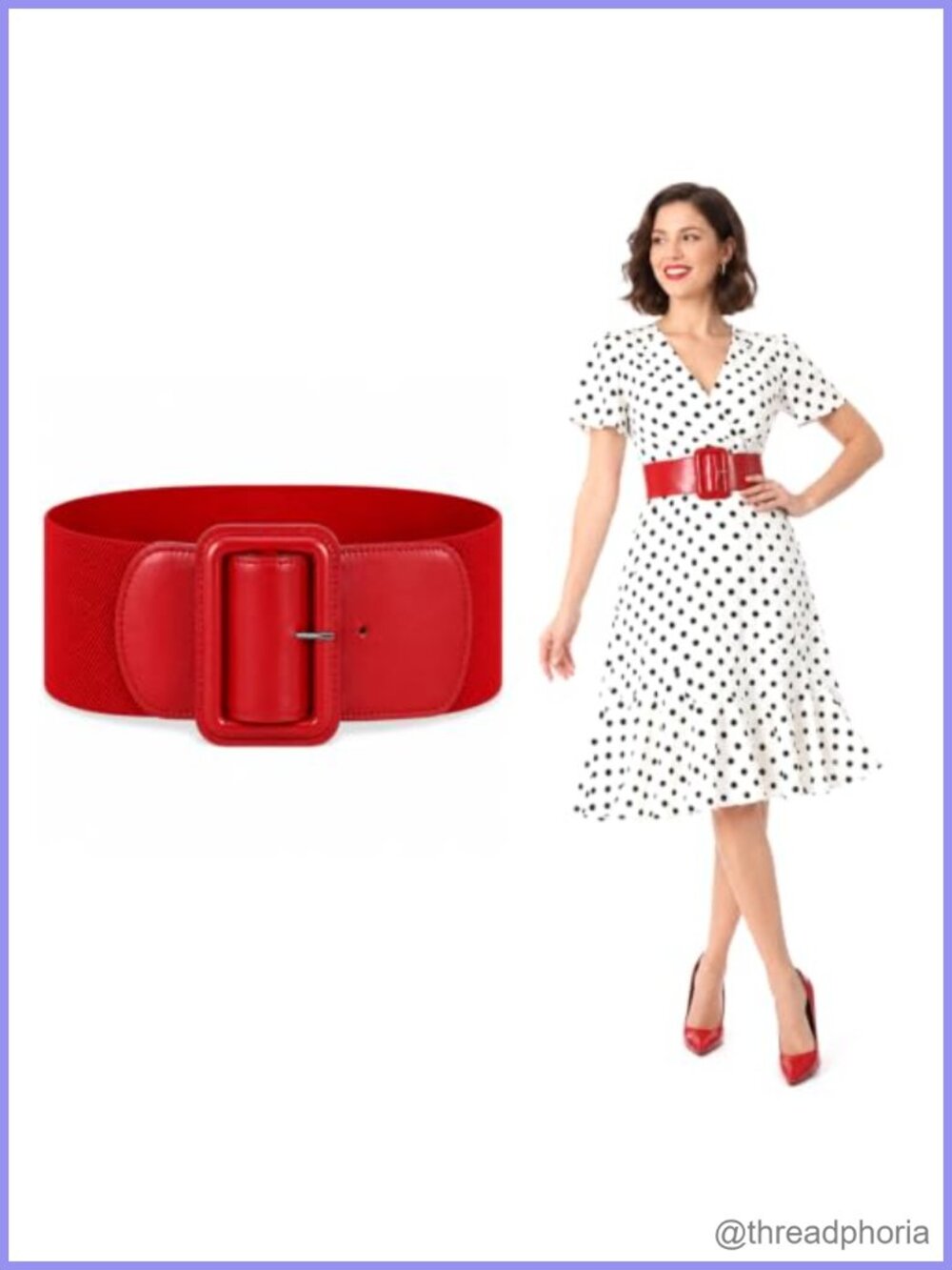 PU Leather Stretchy Wide Belt Adjustable Waist Cinch Dress Accessory